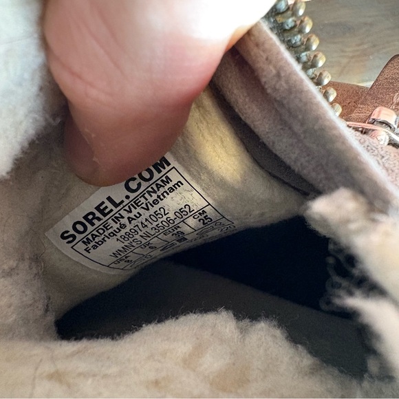 sorel emilie foldover womens size 8 shoes brown suede sherpa lined snow boots - Picture 8 of 8